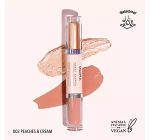 MOIRA TOTAL MATCH DUAL-ENDED LIQUID EYESHADOW 02 PEACHES&CREAM 3G