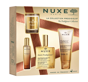 NUXE THE PRODIGIEUX COLLECTION GIFT SET OIL + NUXE THE PRODIGIEUX COLLECTION GIFT SET OIL + SHOWER OIL + PERFUME + CANDLESHOWER OIL + PERFUME + CANDLE