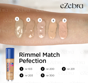 RIMMEL FOUNDATION MATCH PERFECTION NO. 201 NEW VERSION