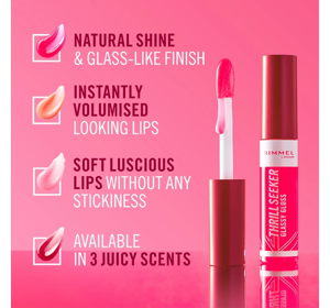 Rimmel Thrill Seeker Lip Gloss with Applicator 350 Pink to The Berry 10ml