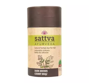 SATTVA AYURVEDA HENNA NATURAL HERBAL HAIR DYE COLOUR DARK BROWN 150G