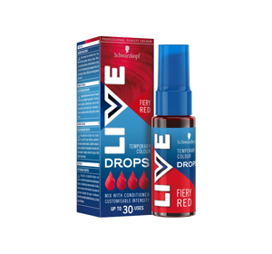 SCHWARZKOPF LIVE DROPS TEMPORARY HAIR COLOUR FIERY RED 30ML