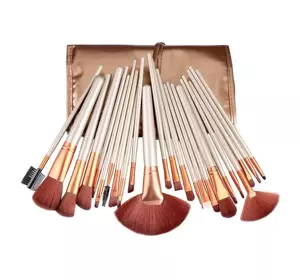 SET OF 24 PROFESSIONAL MAKE-UP BRUSHES GOLDEN CASE