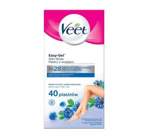 VEET EASY-GEL WAX STRIP FOR EPILATION SENSITIVE SKIN 40 PIECES 