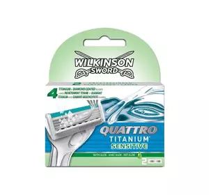 WILKINSON QUATTRO TITANIUM SENSITIVE RAZOR BLADE REFILLS FOR MEN 2 PIECES