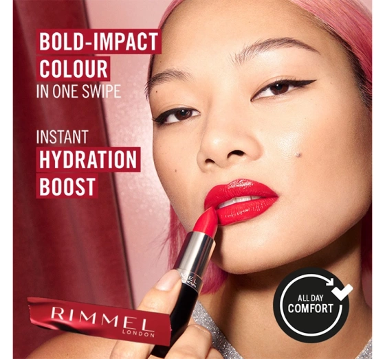 Click on photo to zoom it Rimmel Lasting Finish Satin Lipstick 310 Regent Street Red 4g