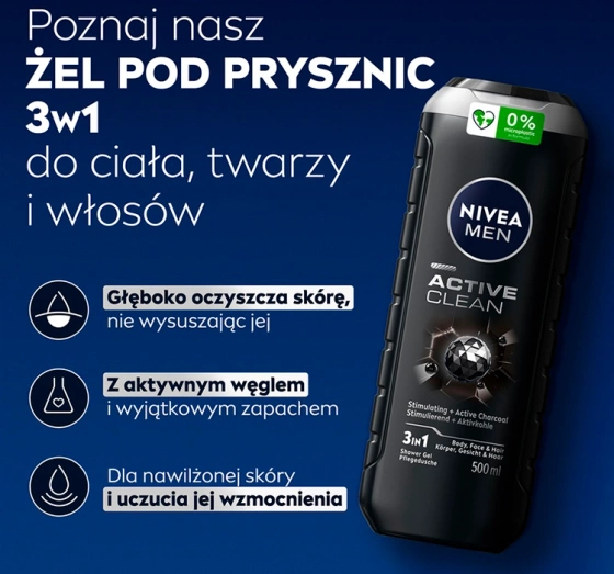 Click on photo to zoom it NIVEA MEN ACTIVE CLEAN SHOWER GEL 500ML