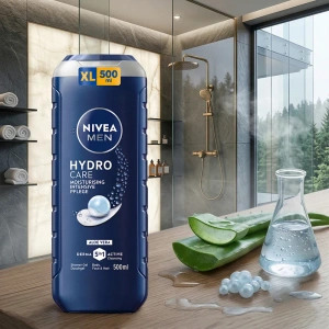 NIVEA MEN HydroCare Moisturising Shower Gel with Aloe Vera 5-in-1 500ml