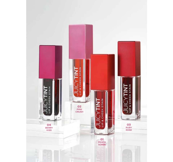 GOLDEN ROSE JUICY TINT LIP & CHEEK STAIN 2IN1 04 BERRY KISS 5.2ML