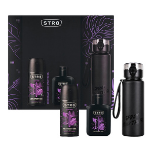 STR8 Game Eau de Toilette Spray 100 ml + Deodorant Spray 150 ml + 500 ml Water Bottle