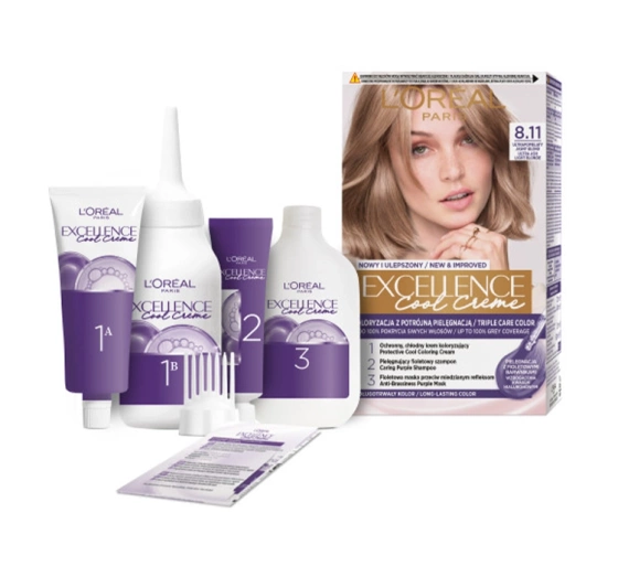 LOREAL EXCELLENCE COOL CREME 8.11 ULTRA ASH LIGHT BLONDE