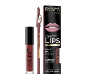 EVELINE OH MY LIPS LIQUID LIPSTICK AND LIP LINER 16 EXTRAORDINARY RED