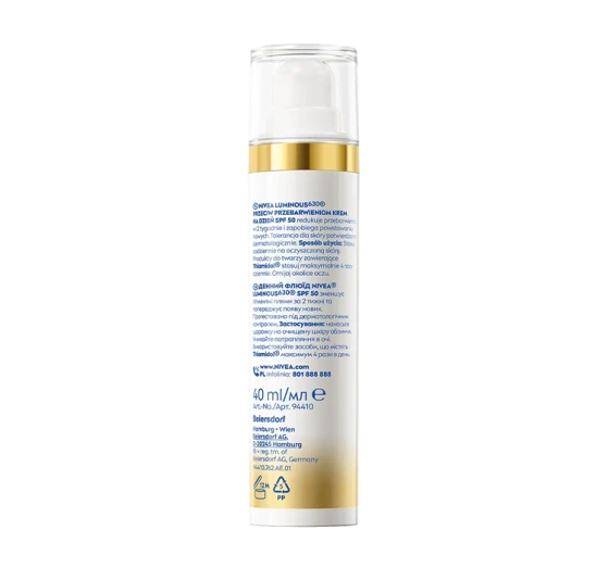 NIVEA Luminous630 Day Face Cream for Dark Spots SPF50 40ml