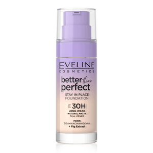 Eveline Cosmetics Better Than Perfect Stay in Place long-wear setting foundation 0.5 Porcelain 30 ml