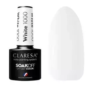 CLARESA SOAK OFF HYBRID NAIL POLISH WHITE 1000 5ML