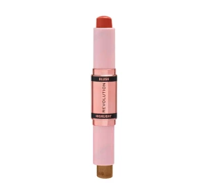 REVOLUTION BLUSH & HIGHLIGHT STICK CORAL DEW 4.3G
