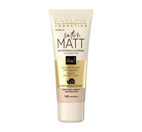EVELINE SATIN MATT MATTIFYING FOUNDATION 103 NATURAL 30ML