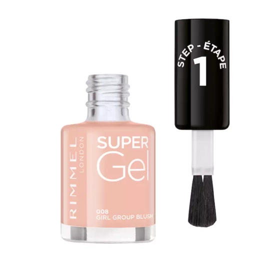RIMMEL SUPER GEL NAIL GEL NAIL POLISH 008 GIRL GROUP BLUSH 12ML 