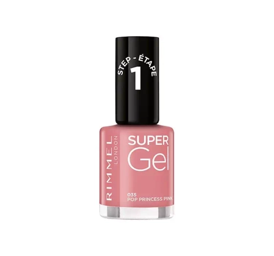 RIMMEL SUPER GEL NAIL GEL NAIL POLISH 035 POP PRINCESS PINK 12ML 