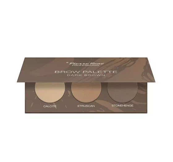 PIERRE RENE BROW PALETTE DARK BROWN 3x1.3G