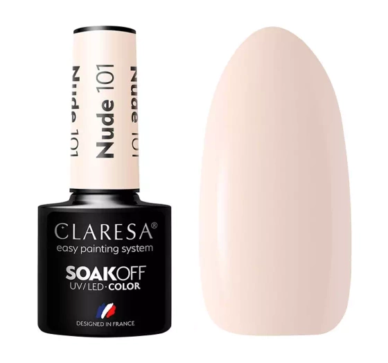 CLARESA SOAK OFF HYBRID NAIL POLISH NUDE 101 5ML