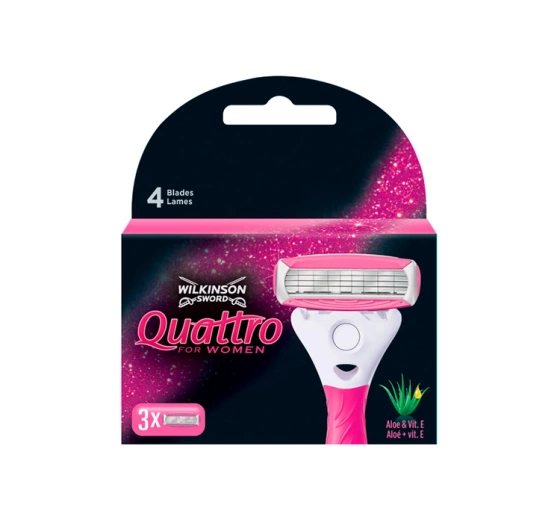 WILKINSON SWORD QUATTRO BLADE REFILLS FOR WOMEN'S RAZOR 3 PIECES
