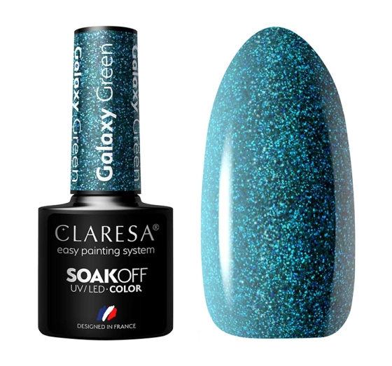 CLARESA SOAK OFF HYBRID NAIL POLISH GALAXY GREEN 5ML
