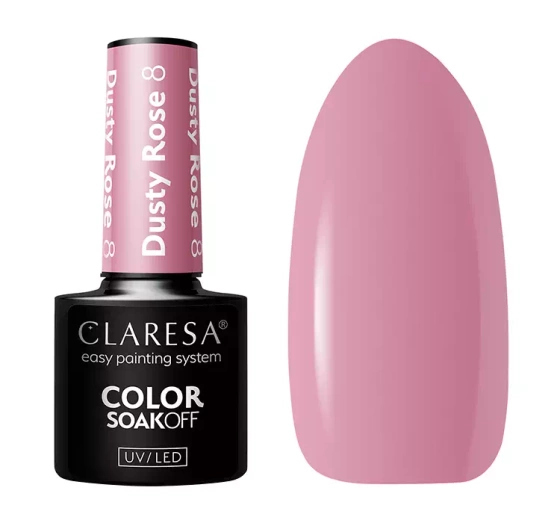 CLARESA SOAK OFF HYBRID NAIL POLISH DUSTY ROSE 8 5G