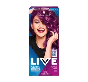 SCHWARZKOPF LIVE ULTRA BRIGHTS OR PASTEL SEMI PERMANENT HAIR DYE 094 PURPLE PUNK