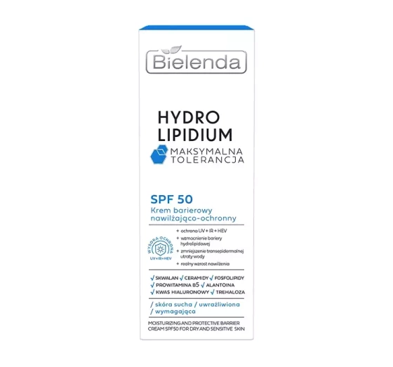 BIELENDA HYDRO LIPIDIUM MOISTURIZING AND PROTECTIVE BARRIER CREAM SPF50 30ML