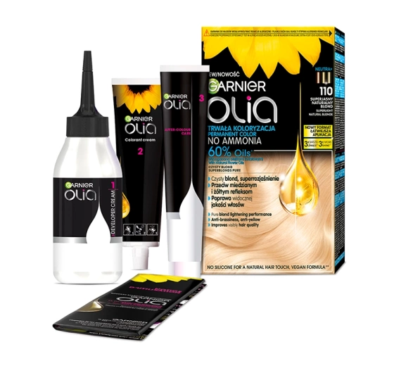Click on photo to zoom it GARNIER OLIA PERMANENT HAIR COLOR NO AMMONIA 110 SUPER-LIGHT NATURAL BLOND