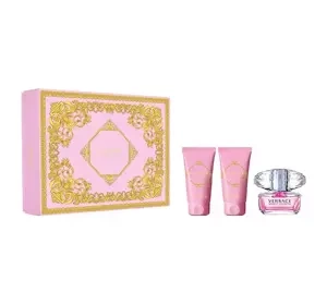VERSACE BRIGHT CRYSTAL EAU DE TOILETTE SPRAY 50ML + BALM 50ML + SHOWER GEL 50ML