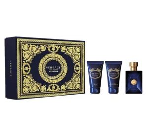 VERSACE DYLAN BLUE POUR HOMME SET EAU DE TOILETTE SPRAY 50ML + GEL + AFTER SHAVE BALM