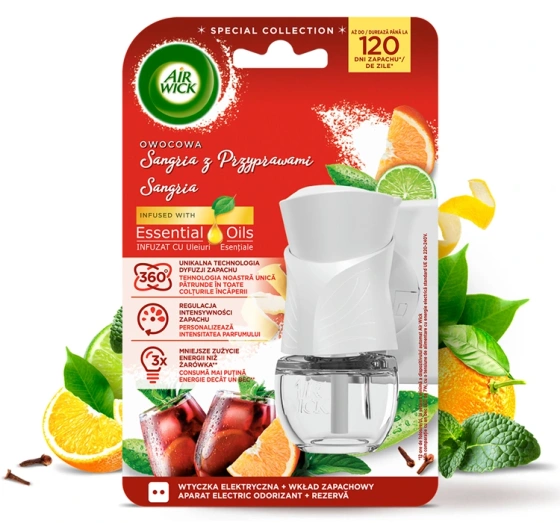 Electric air freshener set + Refill Sangria 19ml