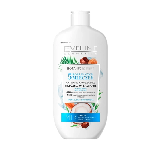 EVELINE BOTANIC EXPERT 5 PLANT MILK ACTIVE MOISTURIZING BODY MILK LOTION 350ML