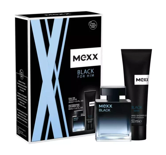 MEXX BLACK MAN EAU DE TOILETTE SPRAY 30ML + GEL 50ML