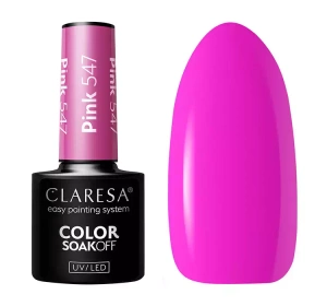 CLARESA SOAK OFF HYBRID NAIL POLISH PINK 547 5G