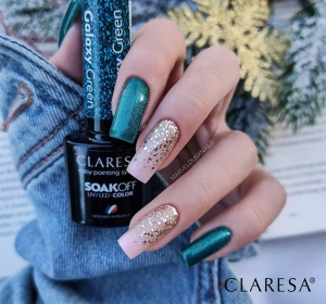 CLARESA SOAK OFF HYBRID NAIL POLISH GALAXY GREEN 5ML