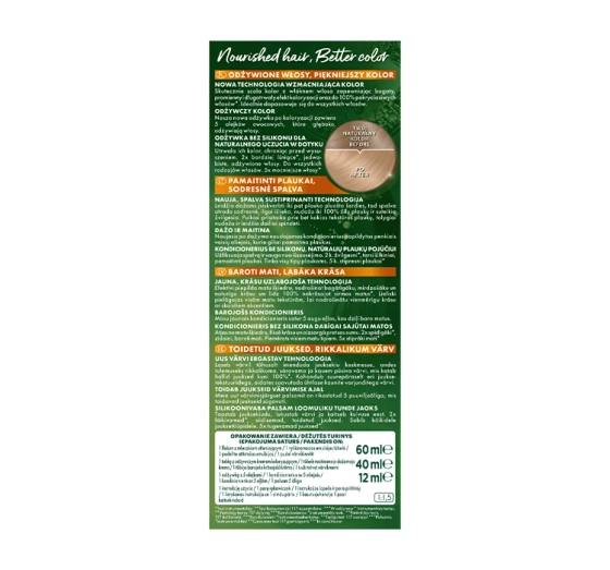GARNIER COLOUR NATURALS PERMANENT HAIR DYE 10 VERY LIGHT BLONDE
