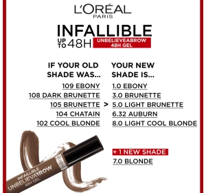 LOREAL UNBELIEVA BROW GEL DARK BRUNETTE 3.4ML