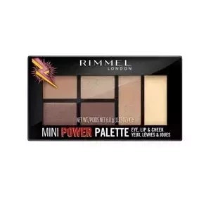 RIMMEL MINI POWER MULTI-FUNCTION PALETTE FOR EYES LIPS AND CHEEKS 001 FEARLESS 6.8G