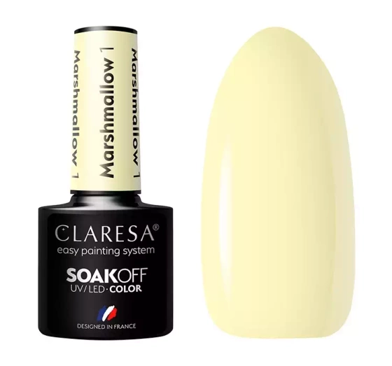 CLARESA SOAK OFF HYBRID NAIL POLISH MARSHMALLOW 1 5ML