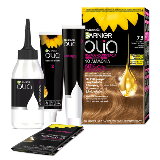 Garnier Olia permanent hair color no ammonia 7.3 Golden Dark Blonde