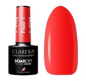 CLARESA SOAK OFF UV HYBRID NAIL POLISH FLUO 4 5ML