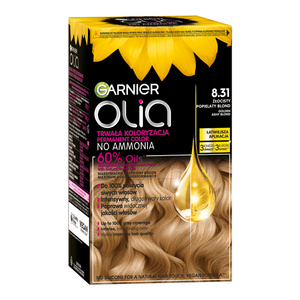 GARNIER OLIA PERMANENT HAIR COLOR NO AMMONIA 8.31 GOLDEN ASHY BLONDE