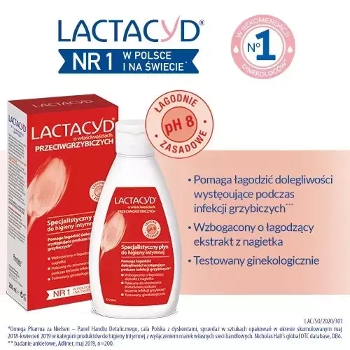 LACTACYD ANTIFUNGAL GYNECOLOGICAL LIQUID FOR INTIMATE HYGIENE 200ML