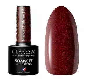 CLARESA SOAK OFF HYBRID NAIL POLISH MAKE IT SHINE 4 5ML