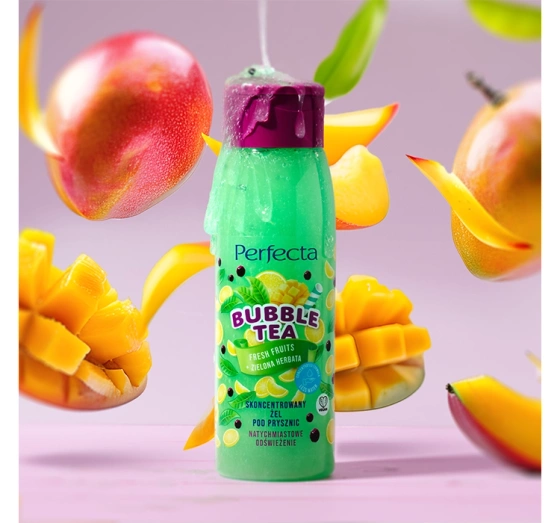 PERFECTA BUBBLE TEA SHOWER GEL FRESH FRUITS + GREEN TEA 400G