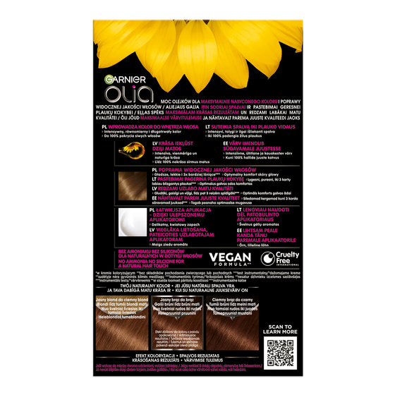 Garnier Olia permanent hair color no ammonia 6.35 Chocolate Light Brown