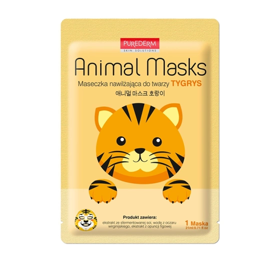 PUREDERM ANIMAL MOISTURIZING TIGER SHEET MASK